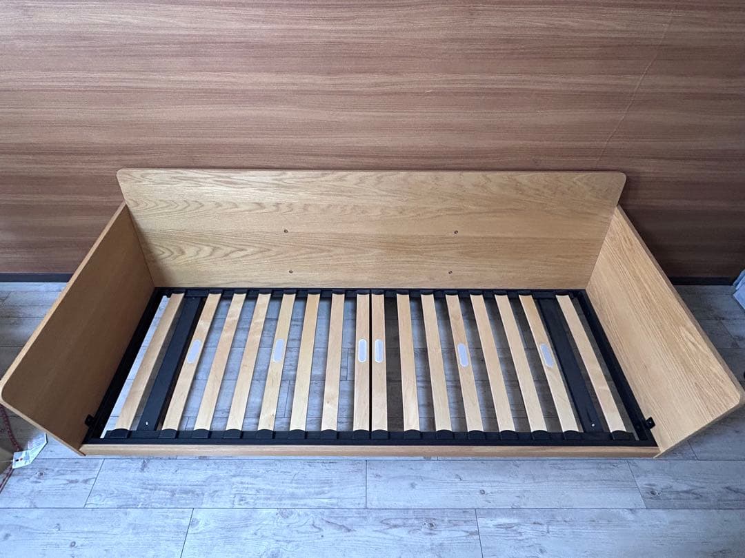 [しゅう]無印良品 廃盤希少品 オーク材突板2.5シーター北欧風ナチュラル