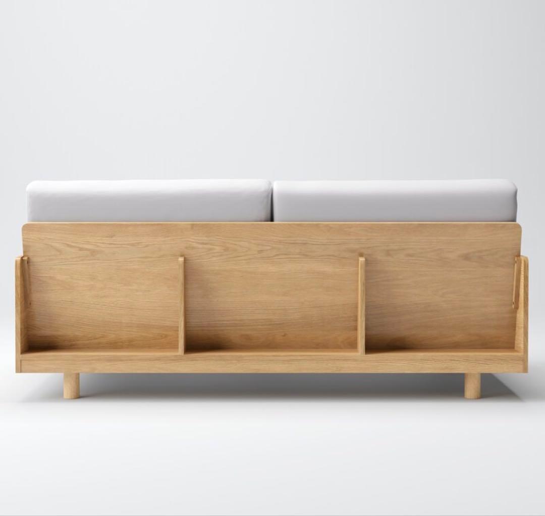 [しゅう]無印良品 廃盤希少品 オーク材突板2.5シーター北欧風ナチュラル