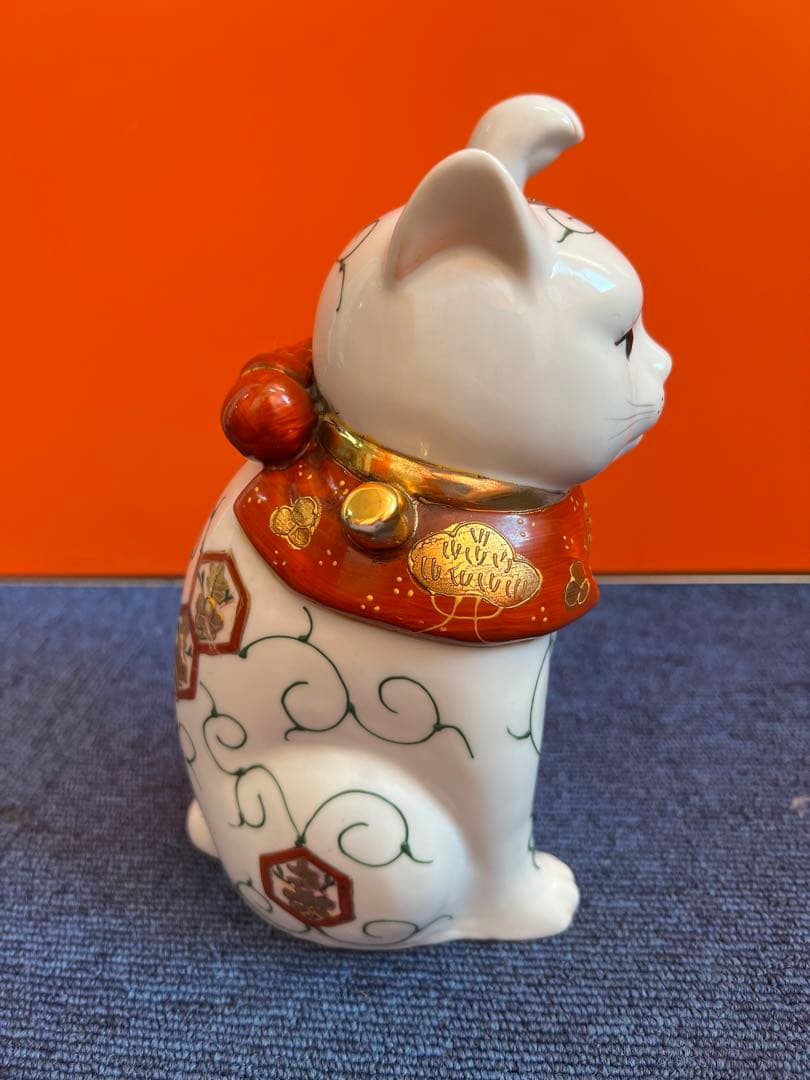 1274  九谷焼❓　招き猫　置物