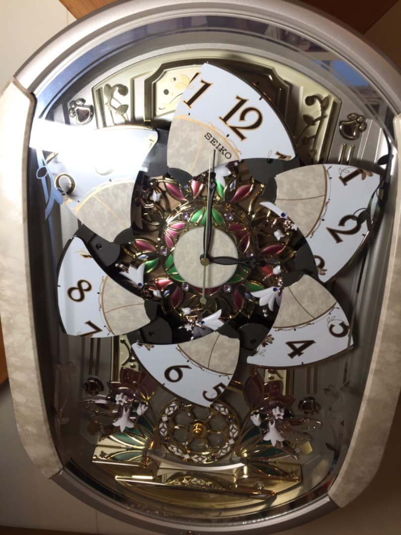 ○[超美品] セイコー ウェーブシンフォニー 電波からくり掛け時計 RE567G