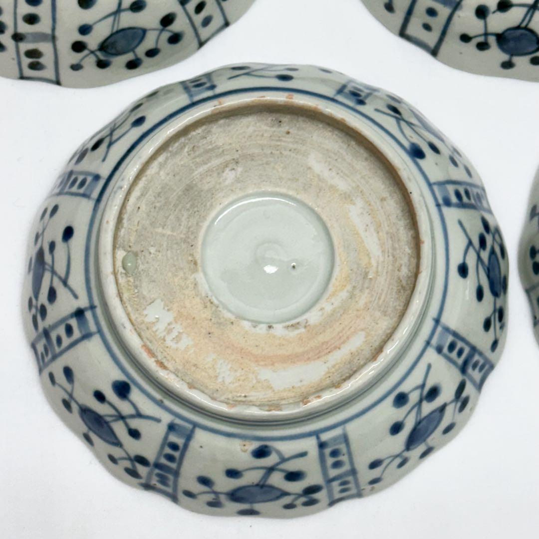 江戸後期 伊万里 染付 芙蓉 なます皿 5枚組 15.5cm