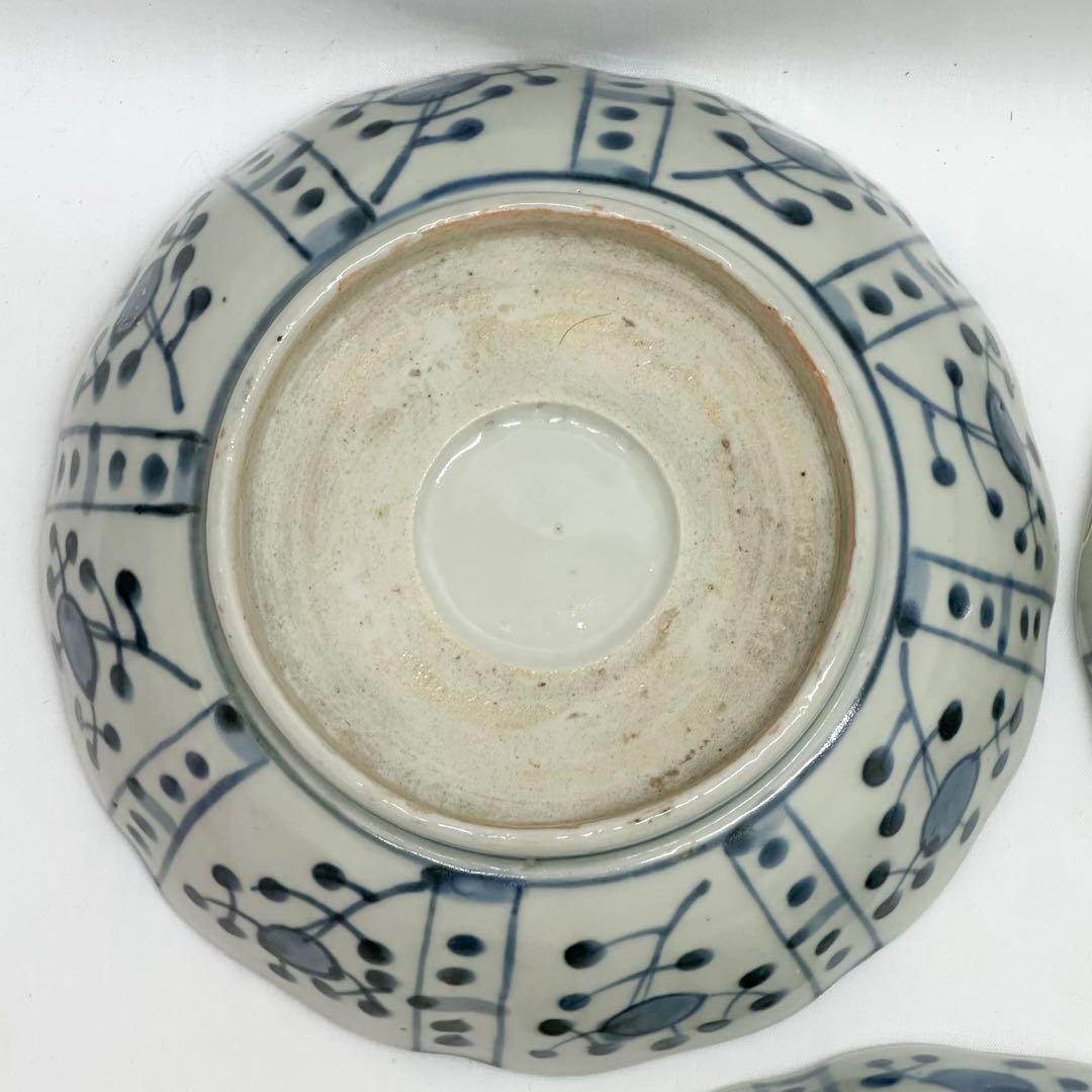 江戸後期 伊万里 染付 芙蓉 なます皿 5枚組 15.5cm