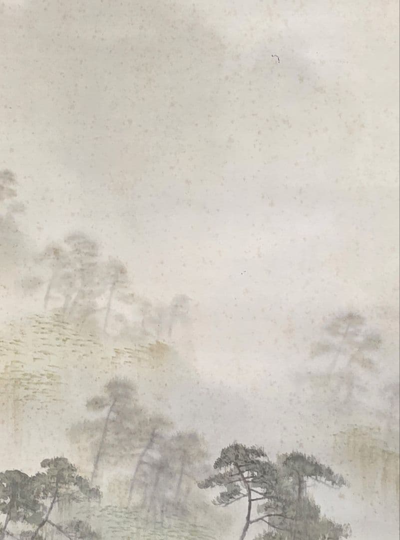 嵐峡渡月橋図】広田百豊 1019 肉筆 掛け軸 京都嵐山