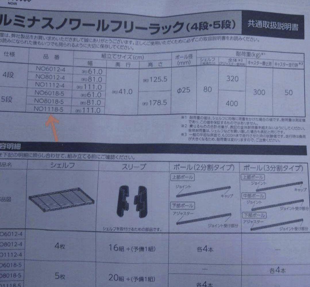 ハンマートーン塗装5段110W高さ178.5cmメタルラック