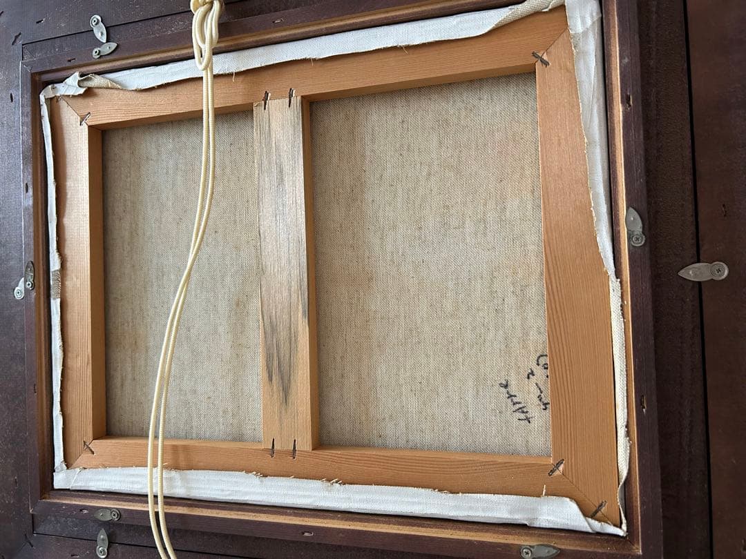 FARRE 油彩画 女性と陶器 木製フレーム