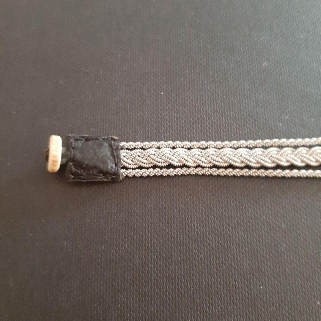 稀少デザイン マリアルドマン サーミブレスレット シルバー×ブラック