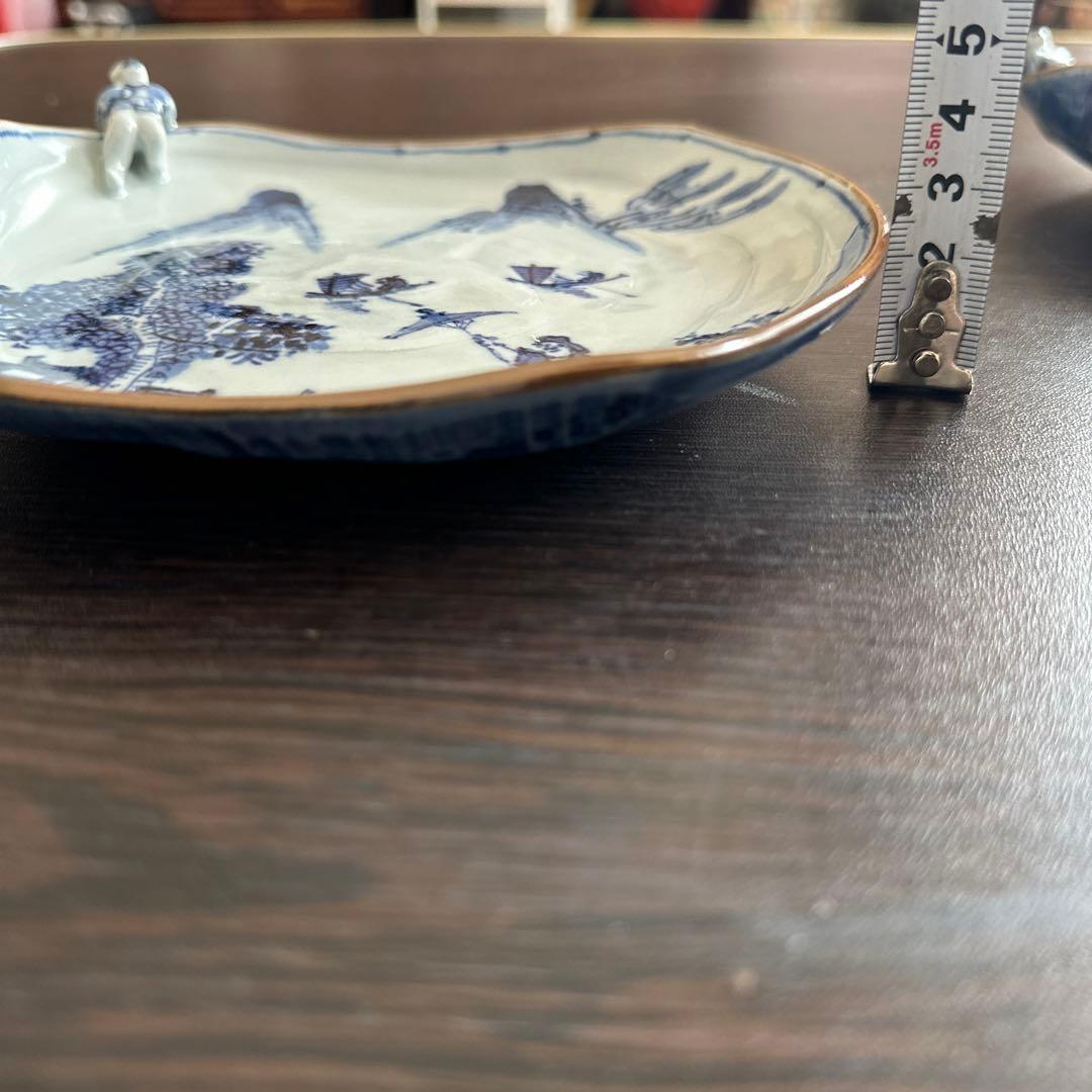 清水焼 変形一閑人 染付 山水皿 名工 雲泉 加藤雲泉作 2皿 - メルカリ