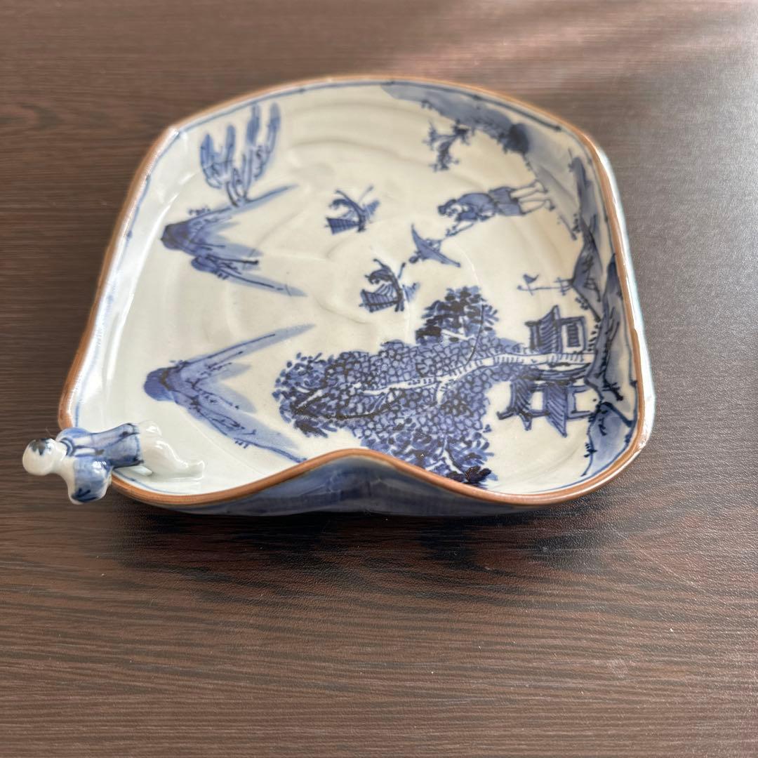 清水焼 変形一閑人 染付 山水皿 名工 雲泉 加藤雲泉作 2皿 - メルカリ