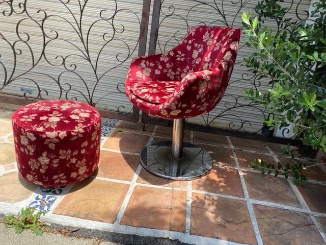 カウンターチェアー 昭和初期風 スナック カラオケ イス椅子モケット風