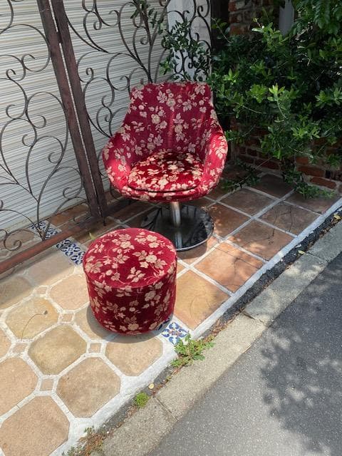 カウンターチェアー 昭和初期風 スナック カラオケ イス椅子モケット風