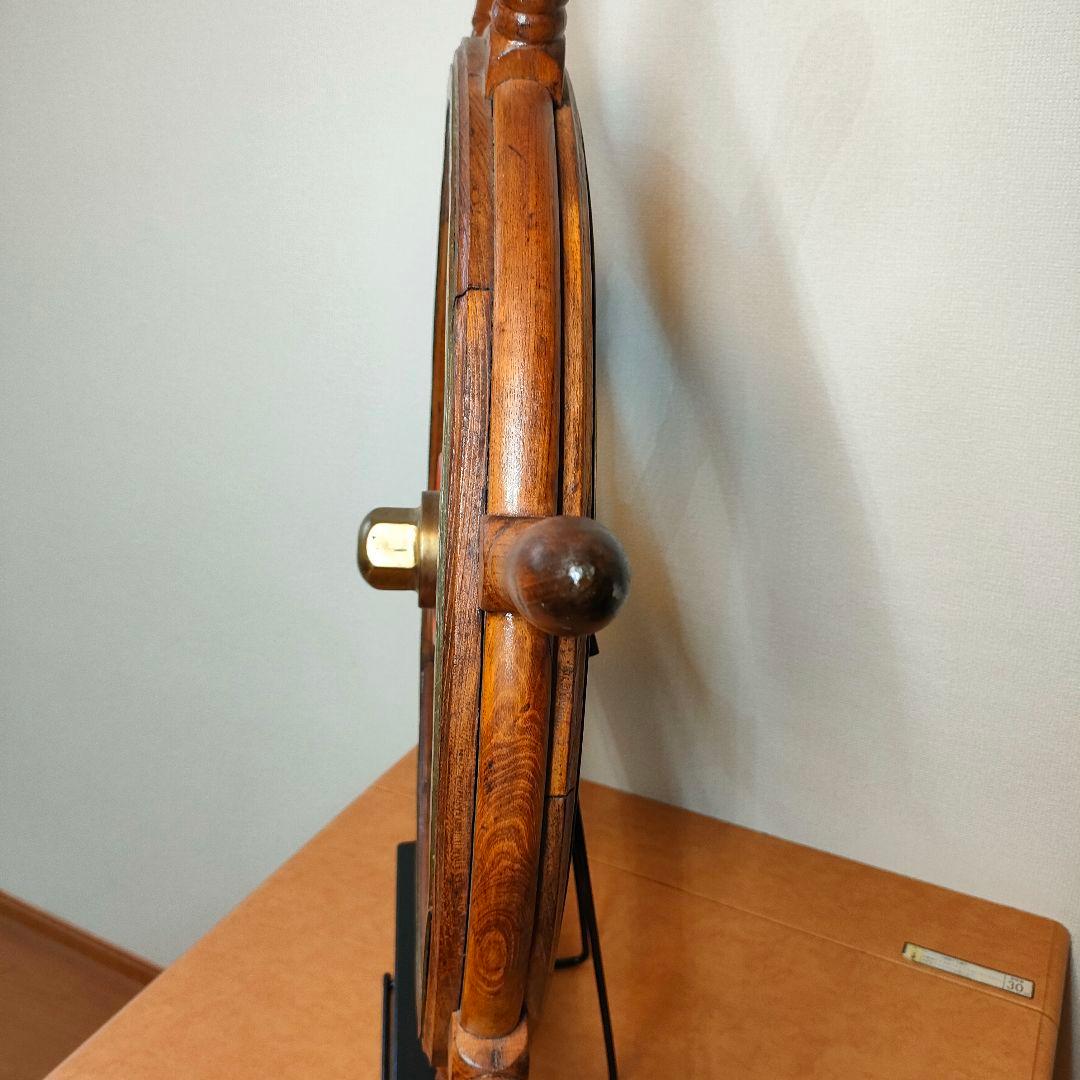 大型！約85cm木製ラット 船舶用ハンドル 舵 大型舵輪 店舗ディスプレイ