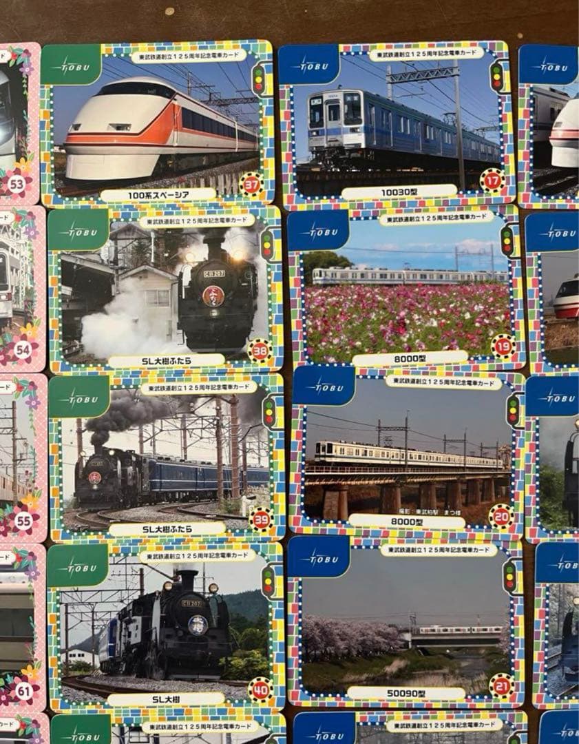 東武鉄道　電車カード　125周年　記念　125種類　新幹線　在来線