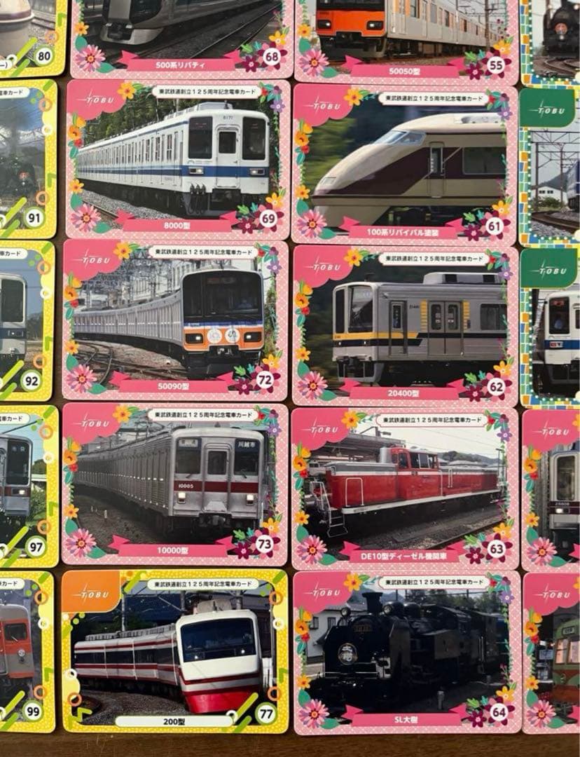 東武鉄道　電車カード　125周年　記念　125種類　新幹線　在来線