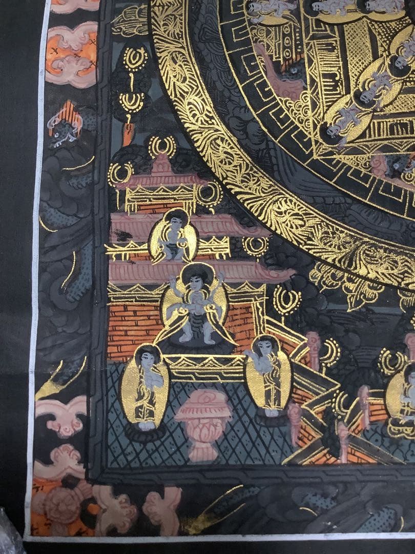 《 チベット密教　新品　1点物 》 手描き　曼荼羅　仏陀　釈迦　仏画　仏教　d1