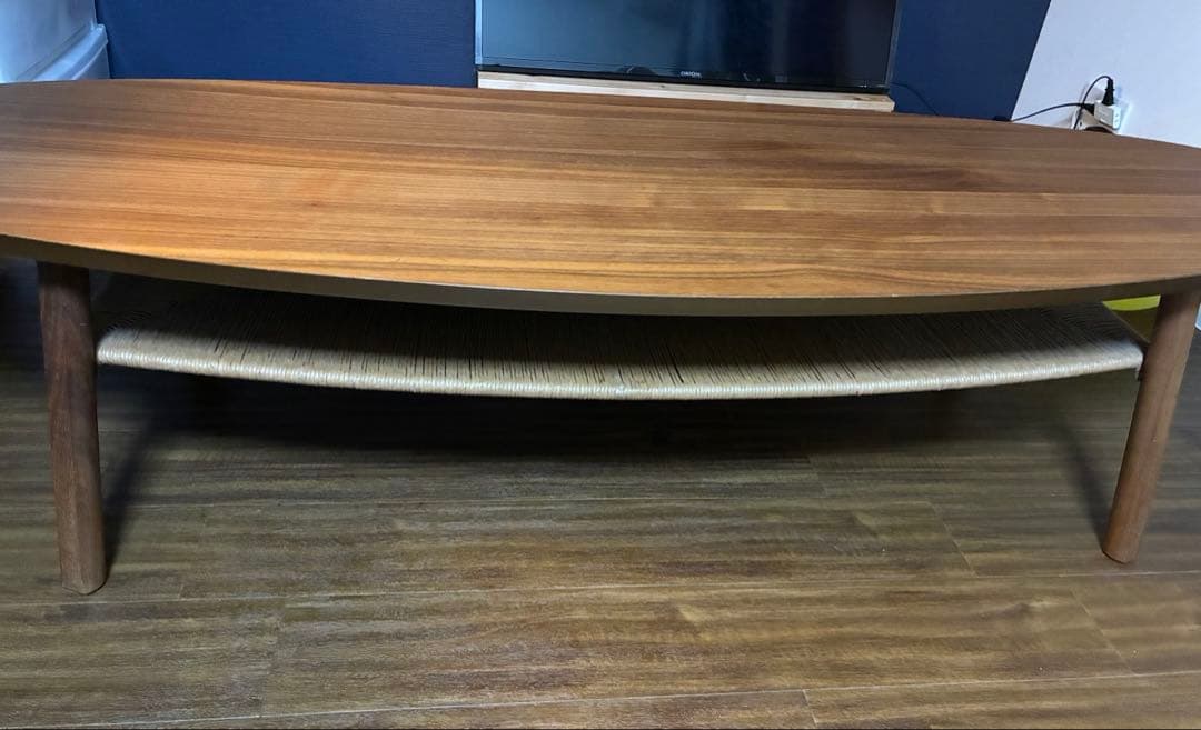 ナチュラルウッド オーバル型　センターテーブル