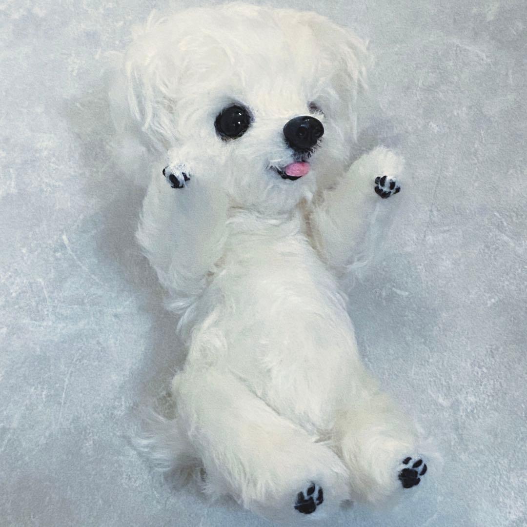 作家さま　ふわふわマルチーズのぬいぐるみ　テディベア　ハンドメイド