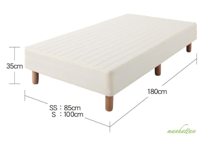 ショート丈 ベット シングルサイズ シングルベッド 北欧 脚15cm