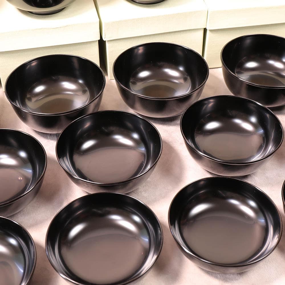 黒真塗り 飯椀 汁椀 5客セット 懐石料理 四つ椀 茶懐石 おもてなし