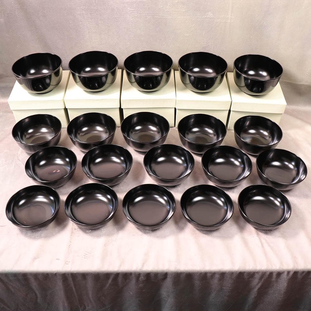 黒真塗り 飯椀 汁椀 5客セット 懐石料理 四つ椀 茶懐石 おもてなし