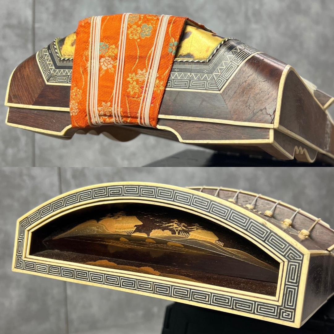 最高級 べっ甲 天然素材装飾 琴 13弦 金蒔絵 鼈甲 和楽器 伝統 演奏会