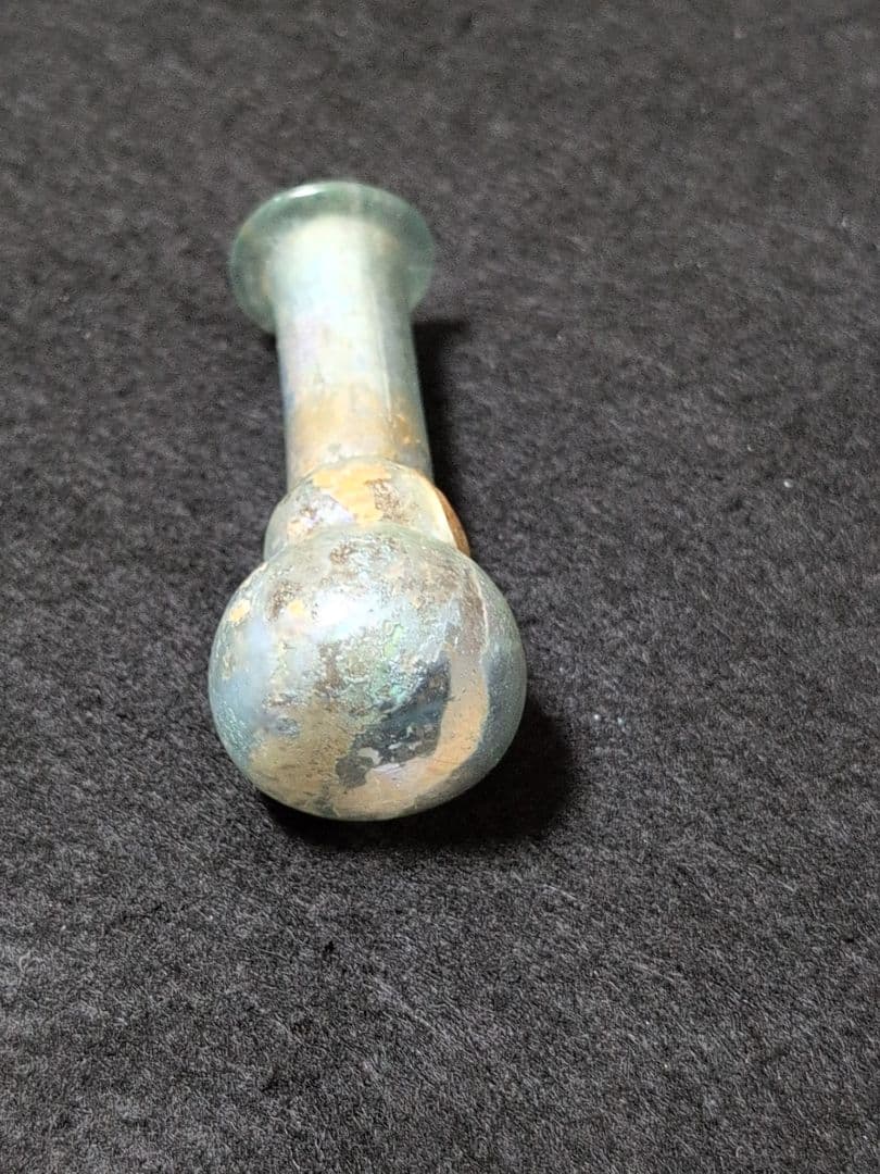 ローマングラス 青緑色 ガラス製品 独特な形状 - メルカリ