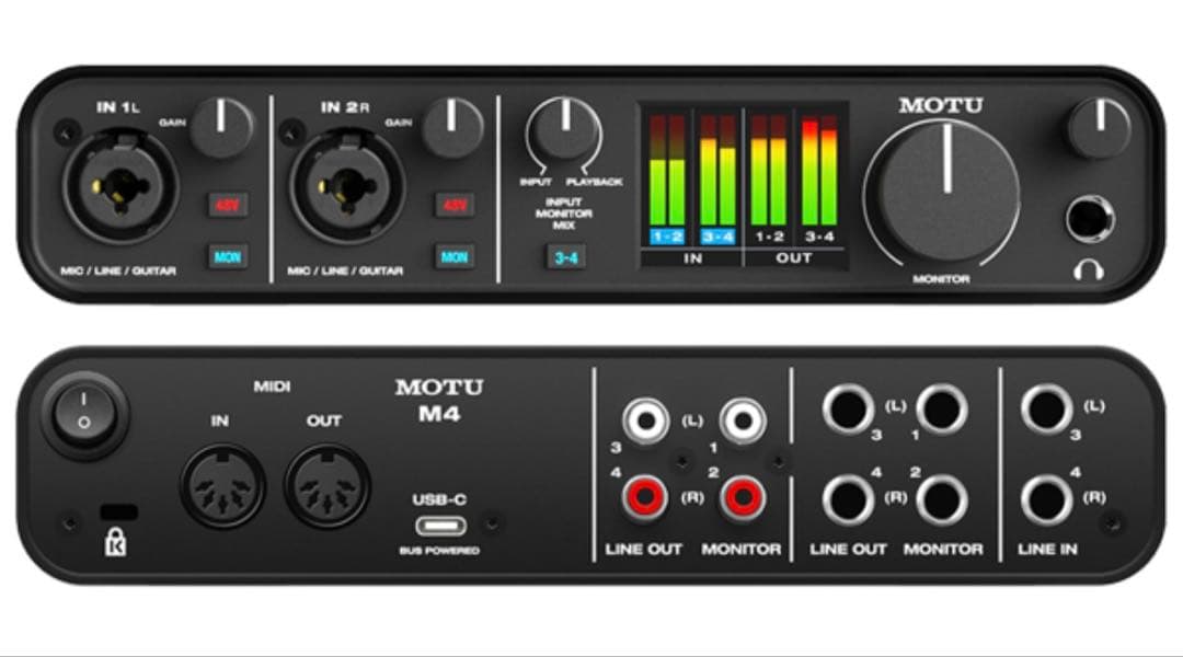 MOTU / M4 / オーディオインターフェイス 変換ジャック付き