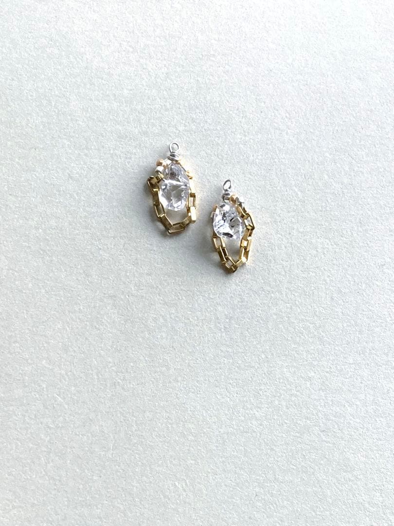 no.0479 秋澄む　gold clipとハーキマー