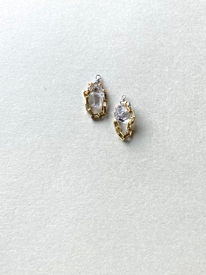 no.0479 秋澄む　gold clipとハーキマー