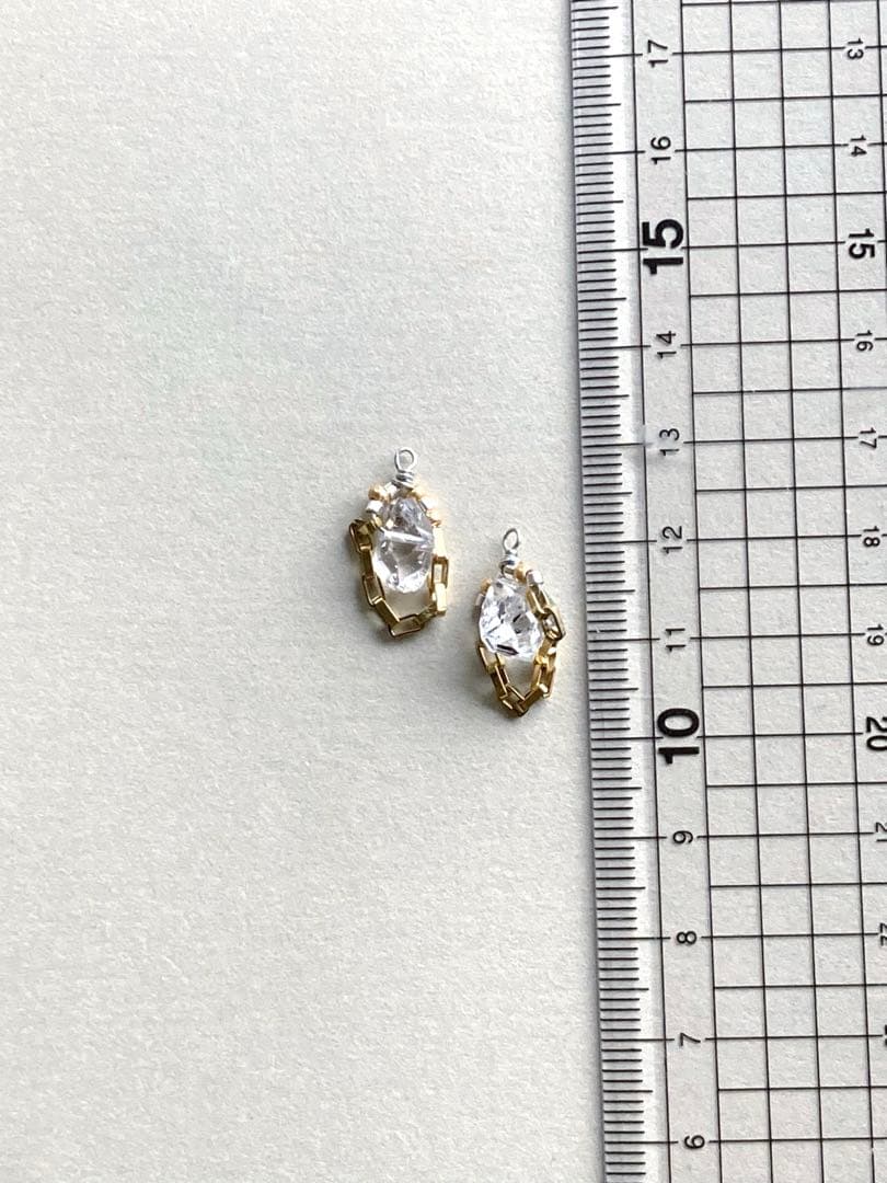 no.0479 秋澄む　gold clipとハーキマー