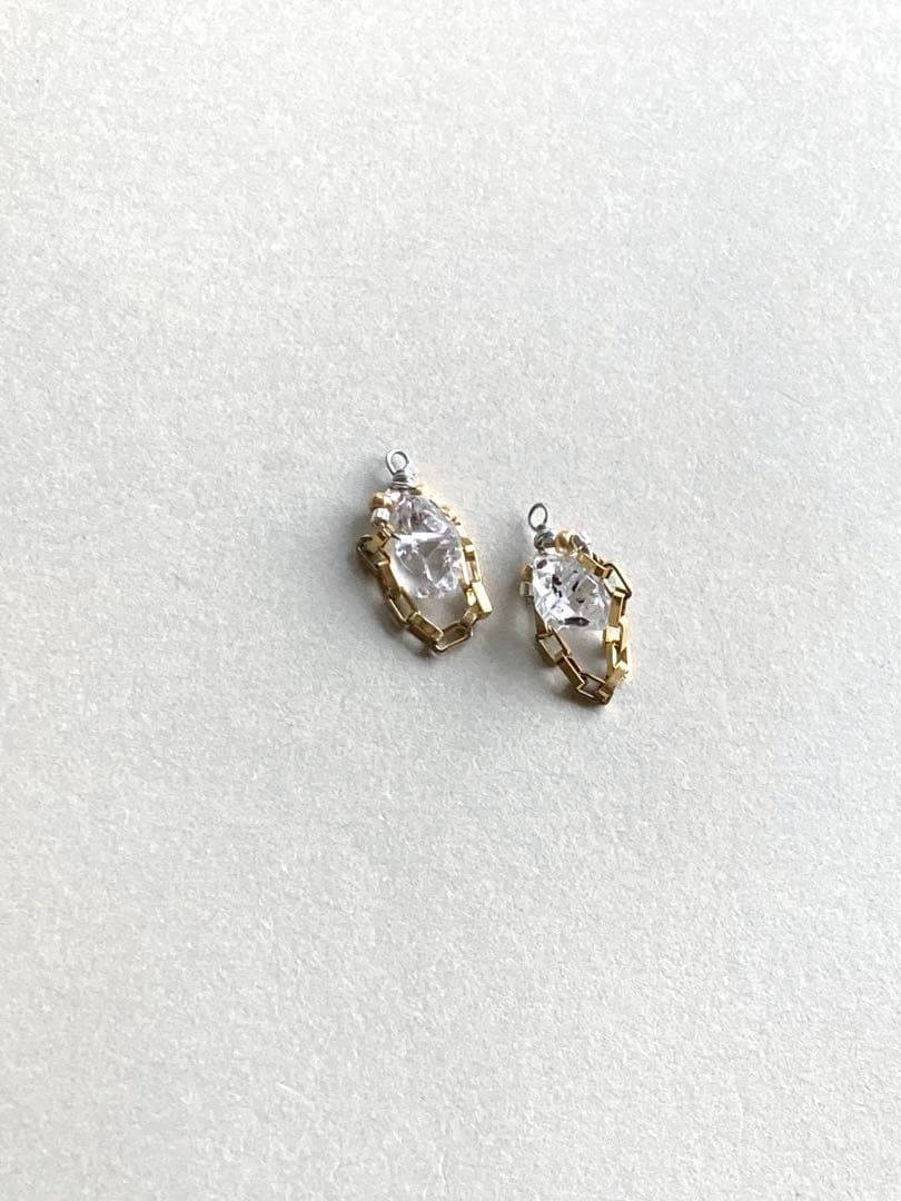 no.0479 秋澄む　gold clipとハーキマー