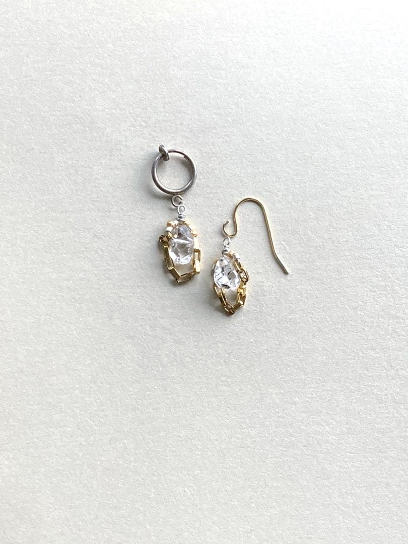 no.0479 秋澄む　gold clipとハーキマー