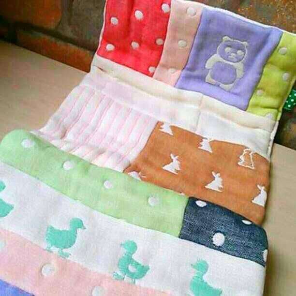 専用。ラスト♥みかんレアrich雲パッチ♥１２重ガーゼフェイスタオル♥