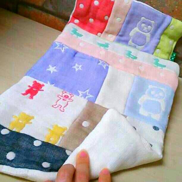 専用。ラスト♥みかんレアrich雲パッチ♥１２重ガーゼフェイスタオル♥