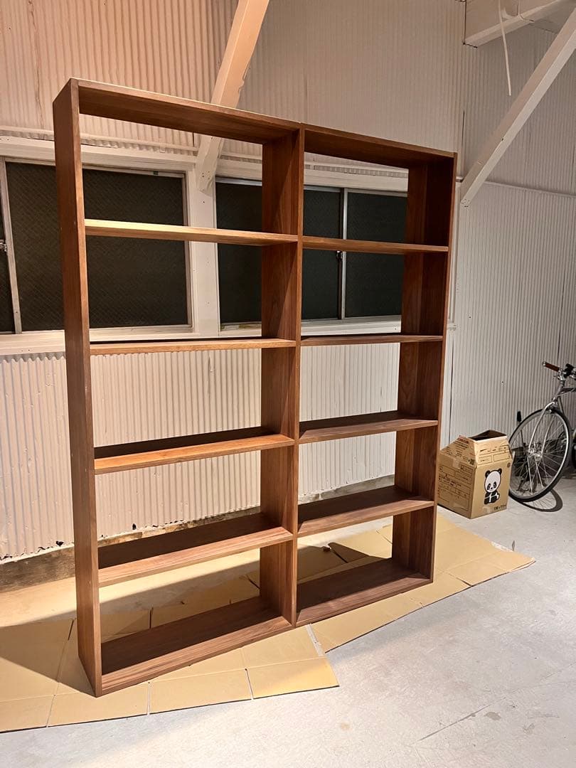 無印良品　スタッキングシェルフ・ワイド・５段・ウォールナット材・2列