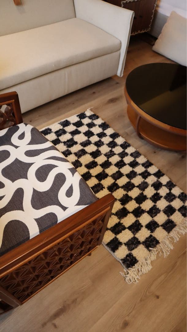 タズナフト チェックラグ（110×63cm） ベニワレン - メルカリ