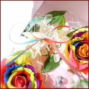 プリザーブドフラワーオルゴール レインボーローズ I Wish For You