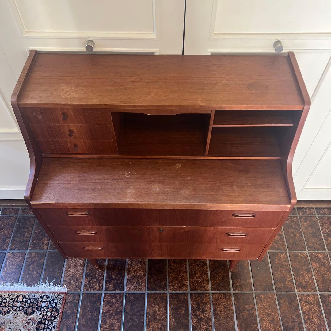 木製キャビネット 5引き出し 2オープンシェルフ