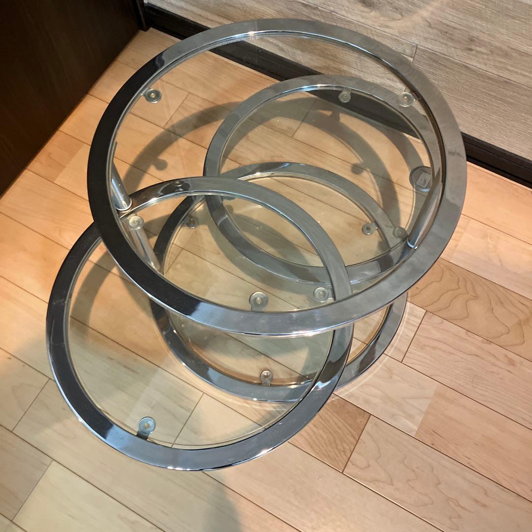 ミッドセンチュリースタイル　丸型　ラウンドテーブル　ヴィンテージ　4段