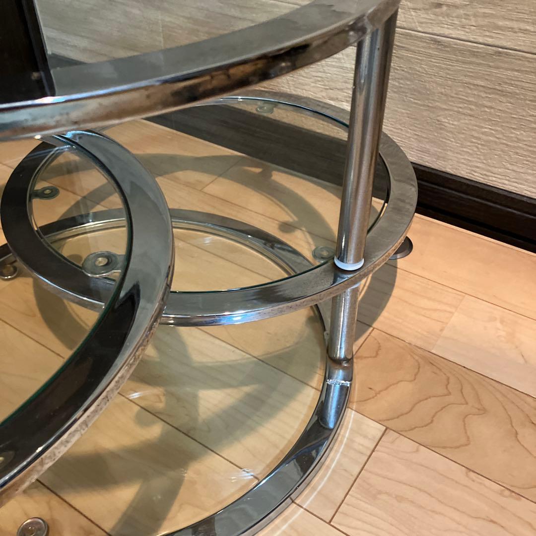 ミッドセンチュリースタイル　丸型　ラウンドテーブル　ヴィンテージ　4段