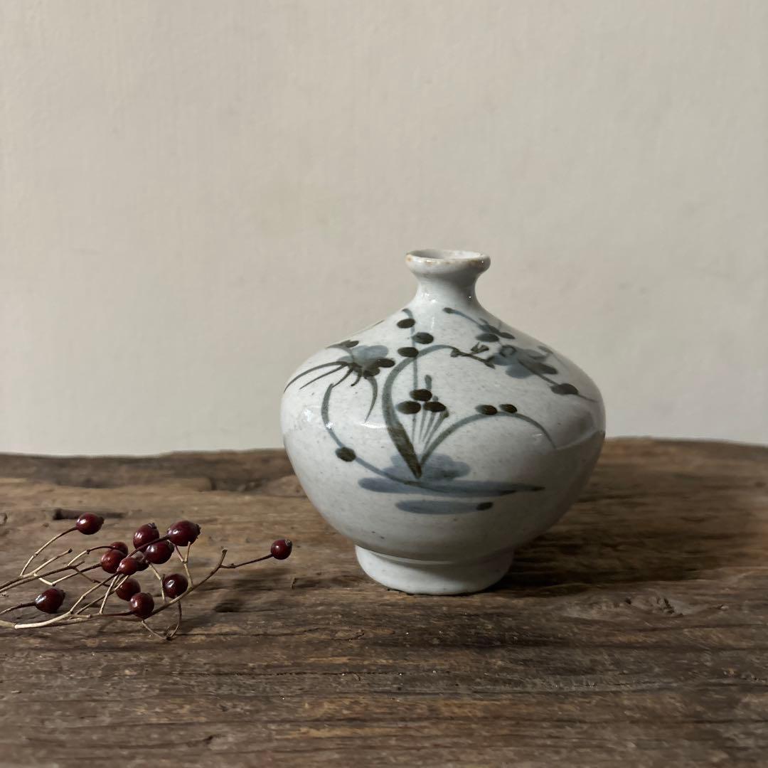 古伊万里染付油壷　②江戸時代　骨董　民芸　古道具　アンティーク検:白洲正子　李朝