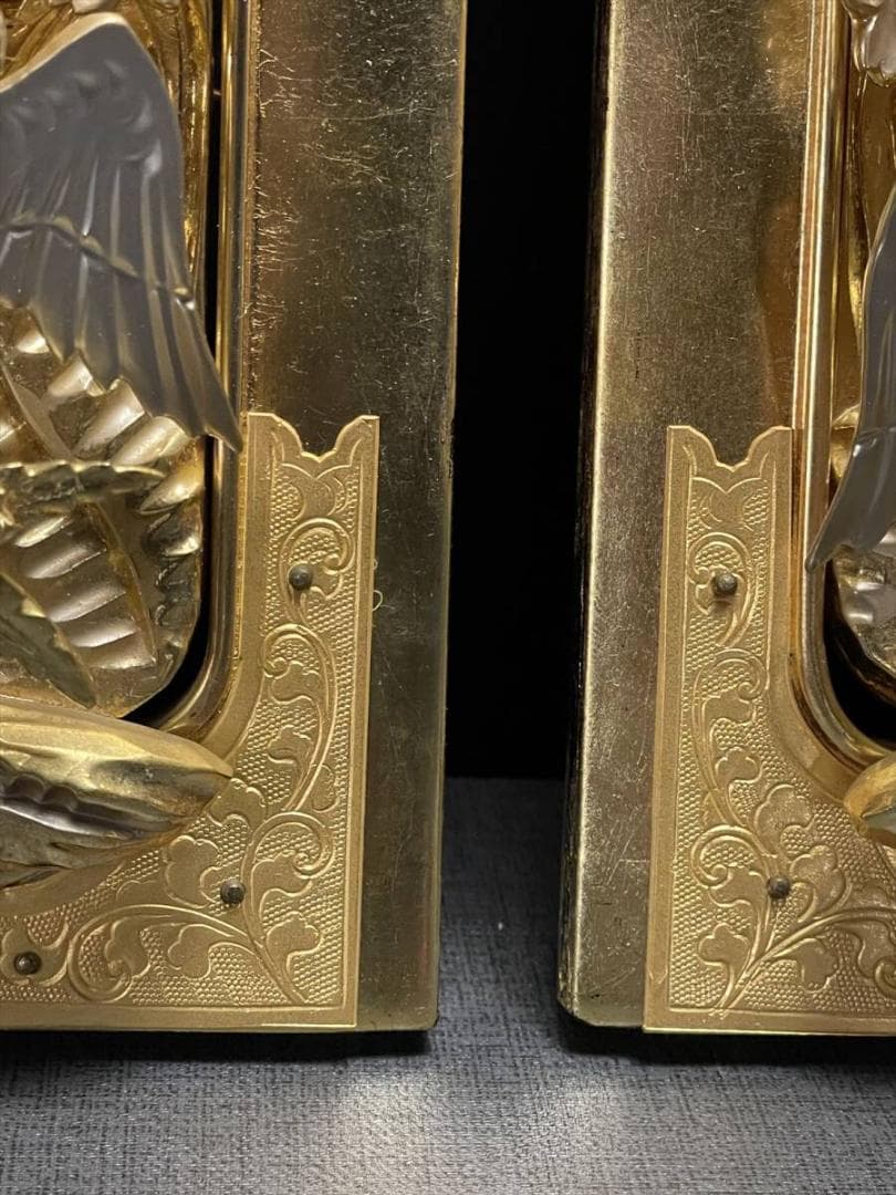 限定値下 まごころ堂 両面の木製本金箔本金紛の彫刻 手彫り 伝統工芸