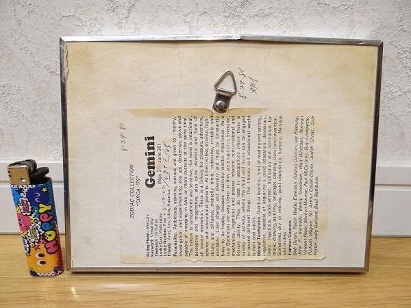 希少 ビンテージ ZODIAC Gemini 双子座 グラフィックプリントガラス