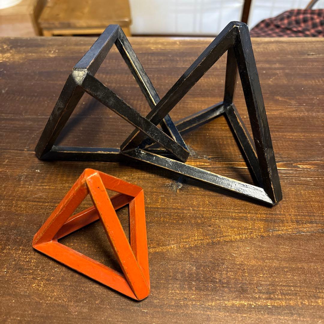 木製オブジェ、インテリア、知恵の輪