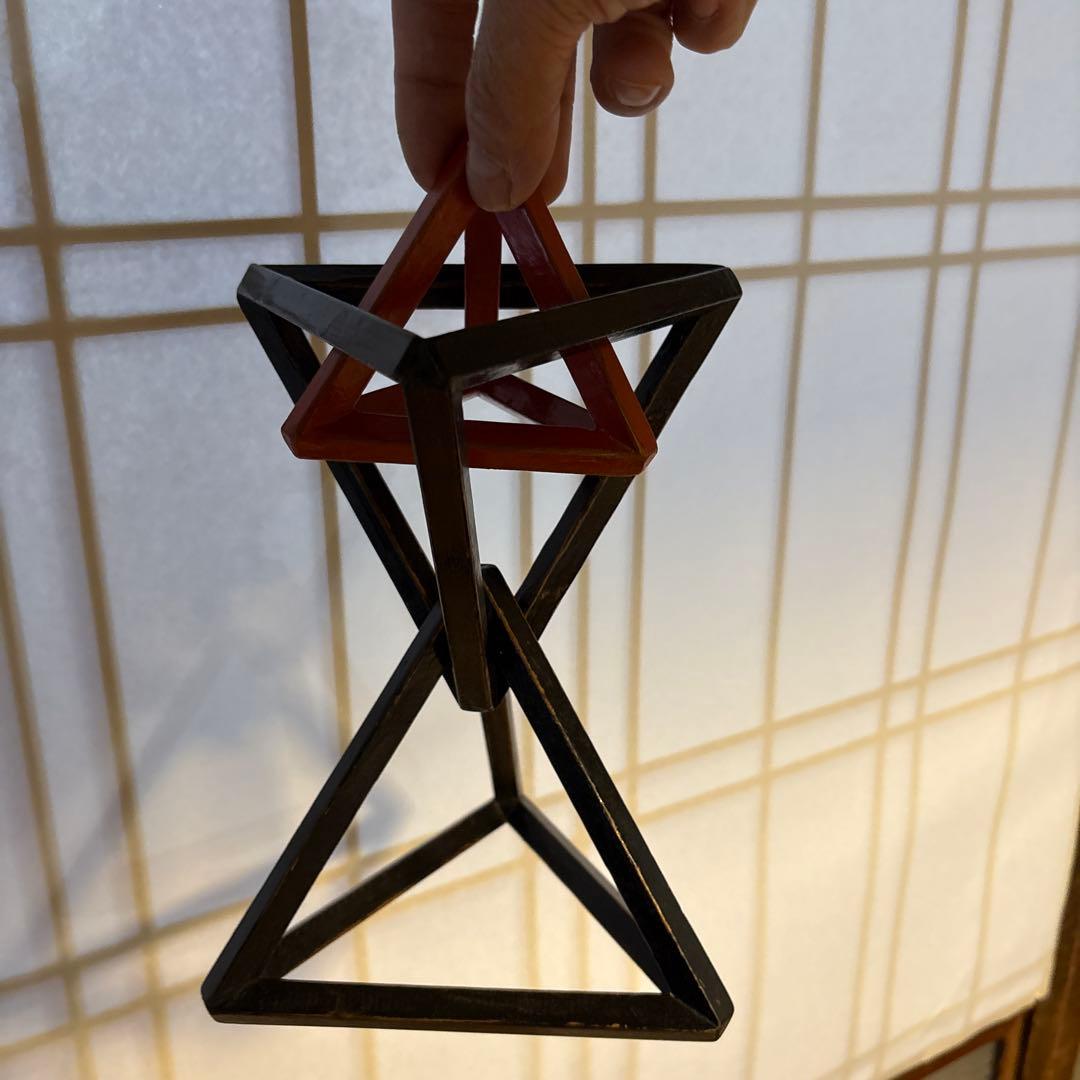 木製オブジェ、インテリア、知恵の輪