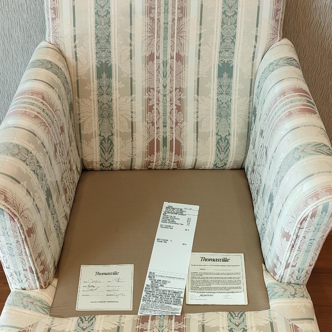 〈美品〉トーマスビル　一人掛けソファ　米国製　クッション付き②