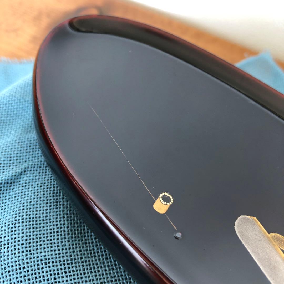 箱瀬淳一　長方ペン皿　40cm漆器　水野式　自動三輪車　蒔絵　飾り皿　輪島塗長皿