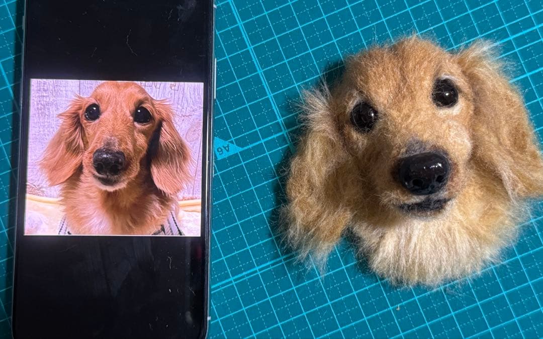 わんこ限定　わたわたペット　うちの子プレート　羊毛フェルト作品