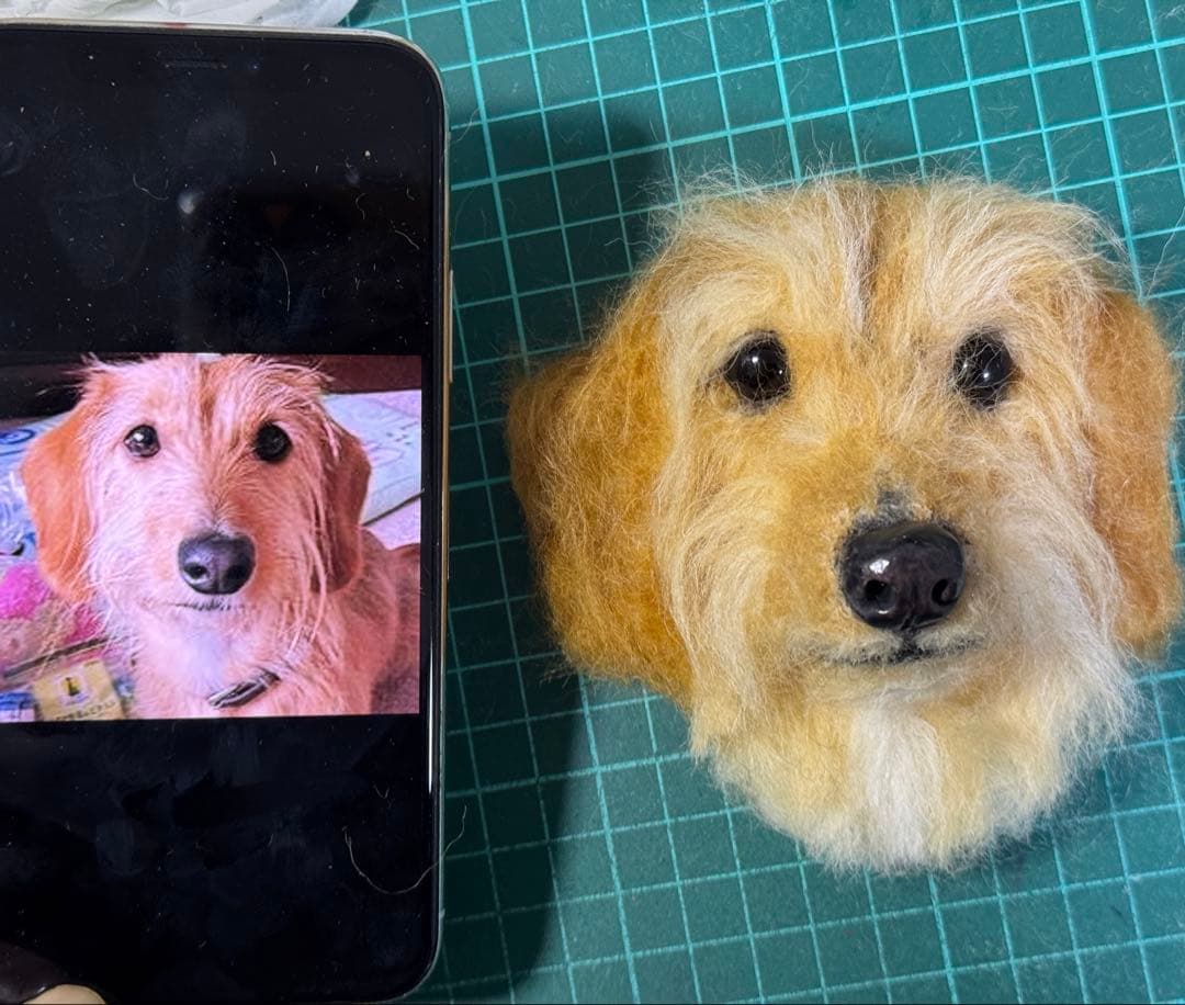 わんこ限定　わたわたペット　うちの子プレート　羊毛フェルト作品