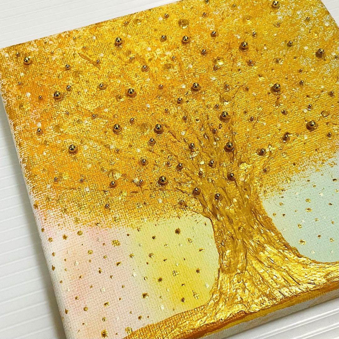 開運絵画 金のなる木 お金 風水 引き寄せ 金運アップ 金箔 ゴールド
