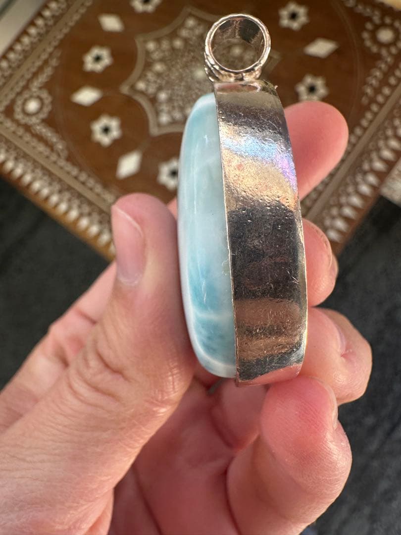 ラリマー涙型ペンダント